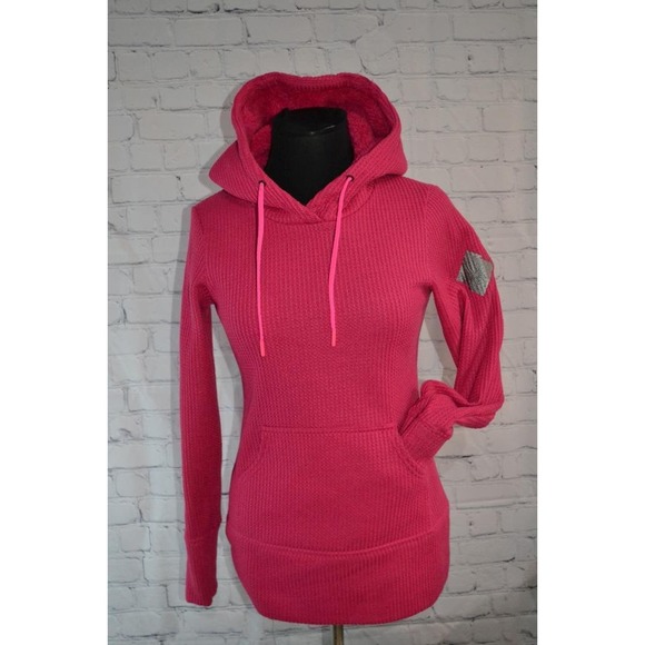 46239-a Spyder Fleece Hoodie Pullover Front Pockets Pink Size XS Womens - Picture 9 of 9